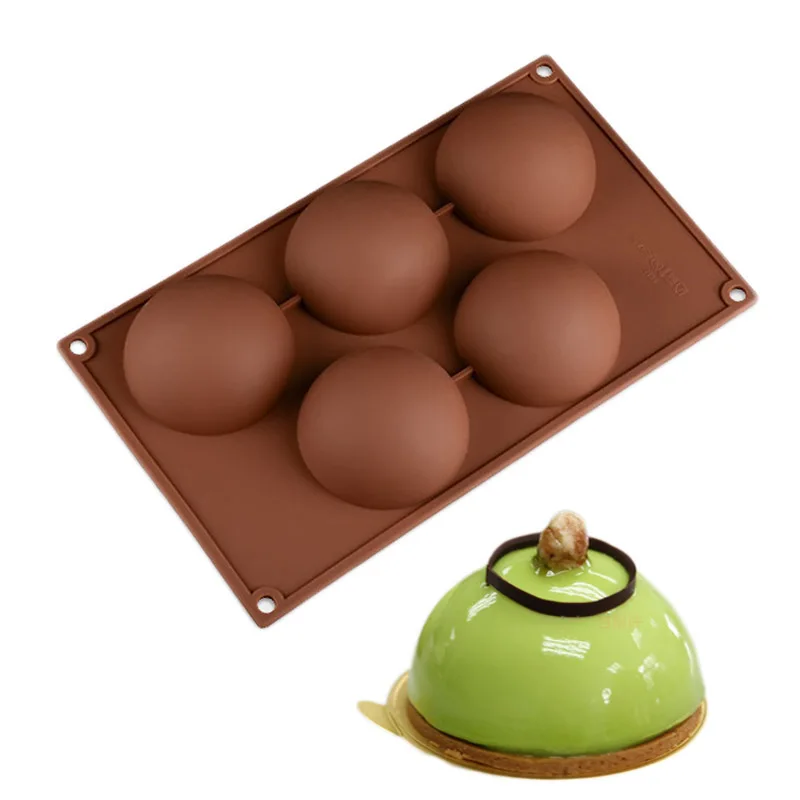 

Силиконовый 5 отверстий купольные круглые Форма торт для полусферической Шоколад Желе мусс Пудинг Пресс-формы для выпечки инструменты для ...