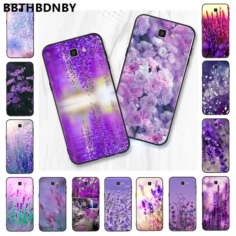 Чехол для телефона фиолетовый цветок ТПУ мягкий силиконовый черный чехол samsung S9