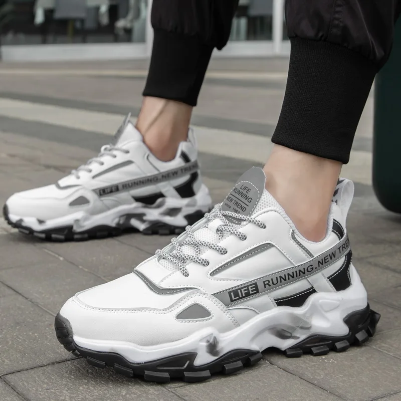 

Mesh Breathable Running Sneakers for Men Fashion Trend Jogging Athletic Shoes Outdoor Lace-up Sport Footwear Quality All-match