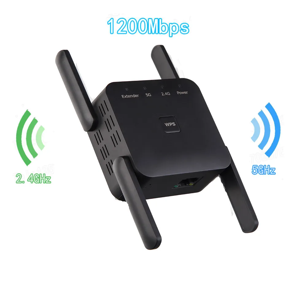 Беспроводной Wi-Fi ретранслятор 1200 Мбит/с усилитель WiFi крышка сигнала расширитель
