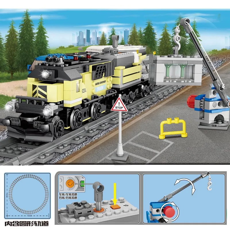 

392PCS New Liberated Train Technic Powered Electric City track Rail Building Blocks DIY Education Toys For Children Girls Gifts