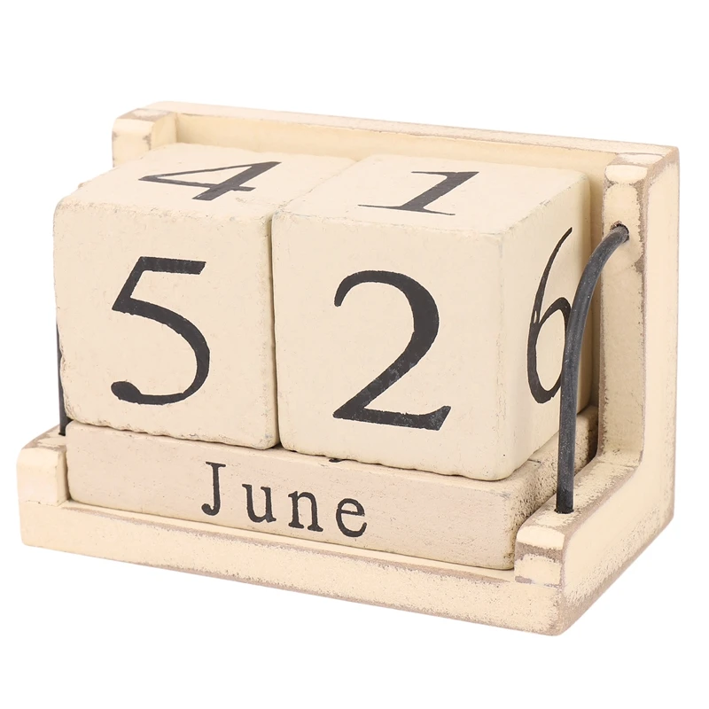 

Деревянный вечный календарь в стиле ретро, деревенский дизайн, украшение для гостиной, самодельный годовой планировщик, календарь