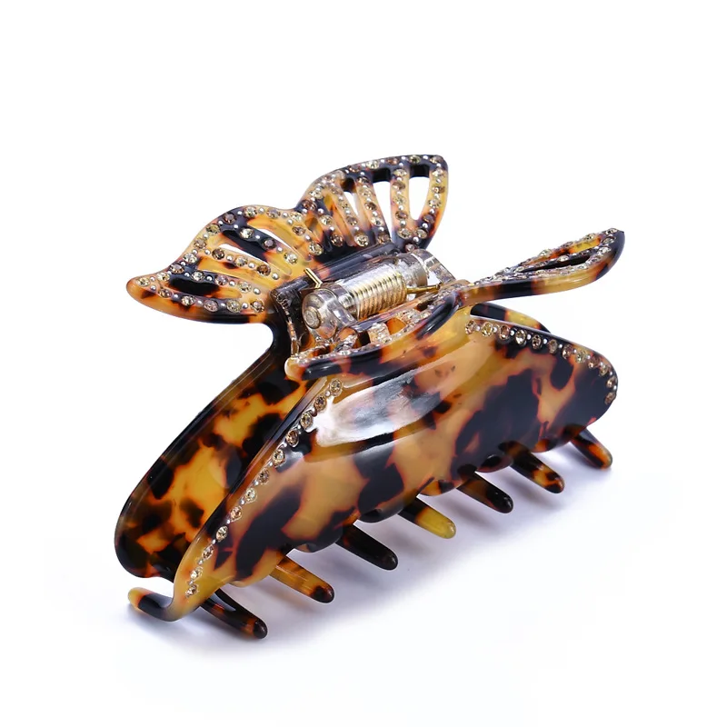 

Заколка-бабочка стразы для волос из ацетата, Женские Простые аксессуары для волос на спину, инструменты для укладки волос