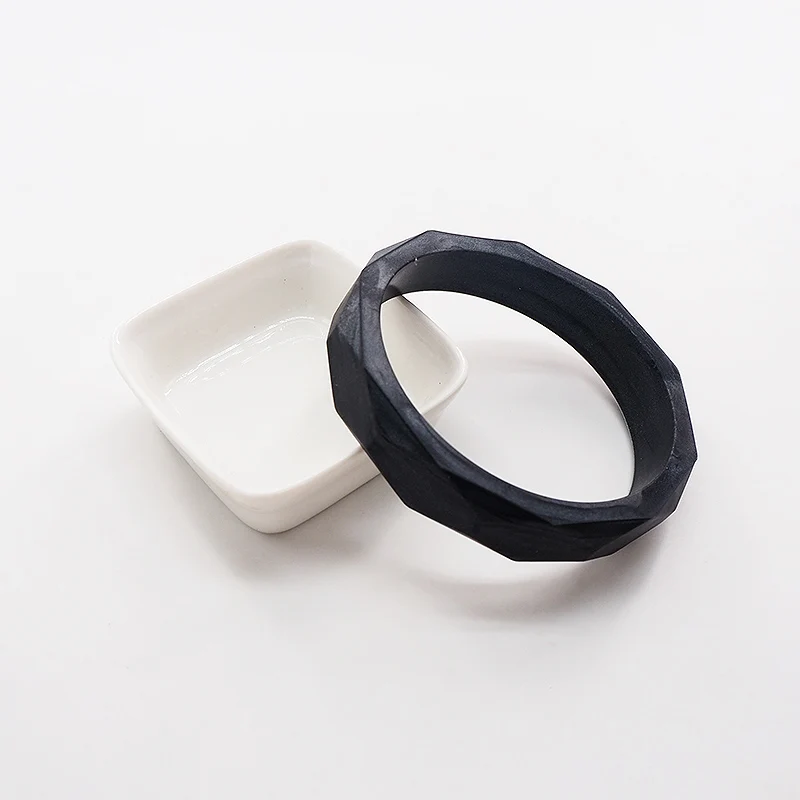Black Chenkai 10 шт. BPA Бесплатный DIY силиконовый Прорезыватель для зубов браслет детский браслет зубное кольцо для ребенка сенсорная соска Жевательная Подвеска для игрушки подарок - Цвет: Black