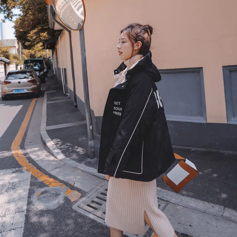 Women's coat casual down jacket winter short section women's down jacket new cotton and linen ladies Korean loose jacket