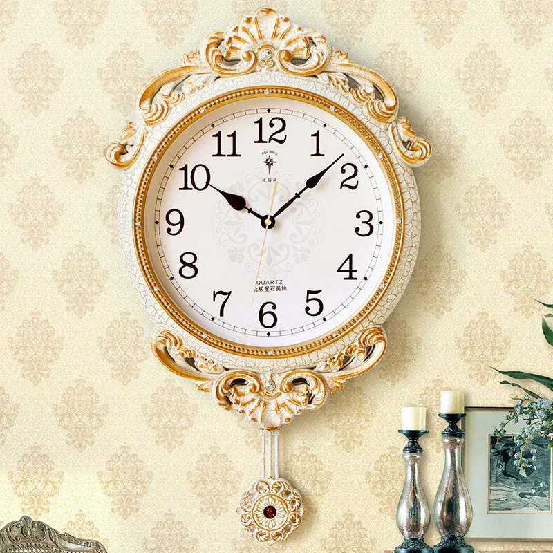 

European Creative Wall Clocks Mechanism Luxury Pendulum Hanging Digital Wall Clocks Silent Horloge Murale Home Decoration DG50WC