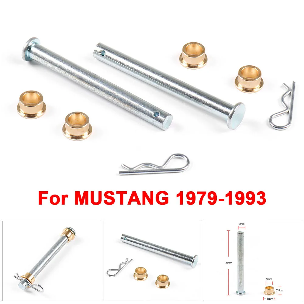 

For Mustang 1979-1993 Door Hinge Pin Pins Kit w/ bushings Replace Hardware 8PCS TT102079