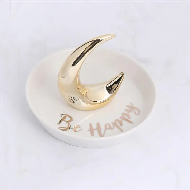 Керамический поднос с полумесяцем для хранения ювелирных изделий тарелка лоток