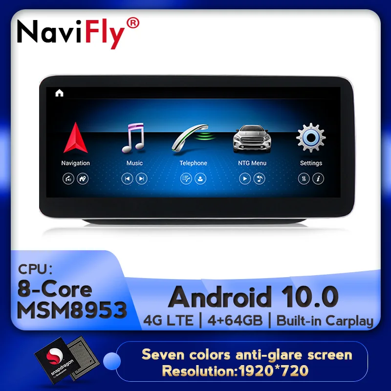 

NaviFly 8 core 4GB+64GB 10.25" 1920*720 Android 10.0 Car multimedia player for Mercedes benz B Class W246 B150 B200 B220 B250