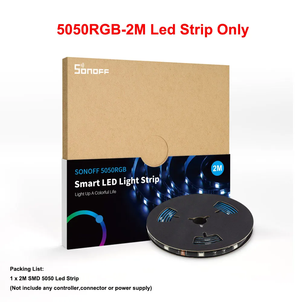 2M Led Strip Only SONOFF L1 умный светодиодный светильник с регулируемой яркостью, водонепроницаемый, Wi-Fi, гибкий RGB светильник s, работает с Alexa Google Home, танцует с музыкой - Цвет: 2M Led Strip Only