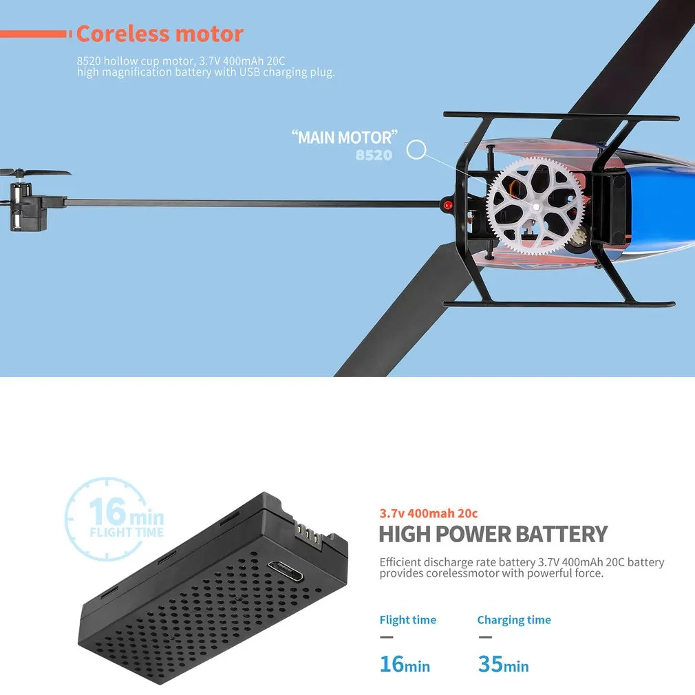 

WLtoys XKS K127 4CH RC Helicopter 6-axis Gyro Single Blade RC Aircraft Remote Control Helicopter RC Plane RTF for Beginners