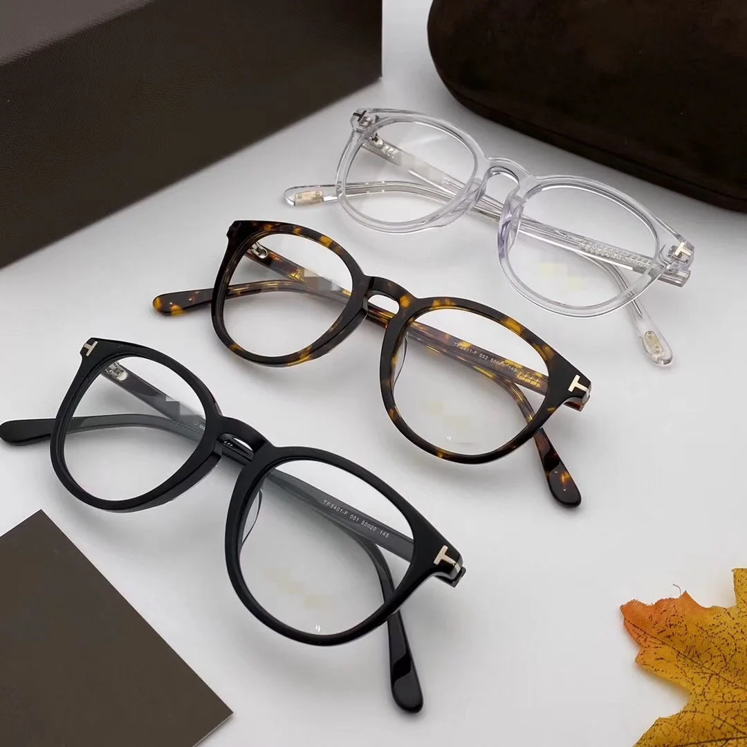 

TF5401 Round Acetate Frames With Original Logo Can Be Customized Into Precription Eyewear Myopia Hyperopic Progressive Glasses