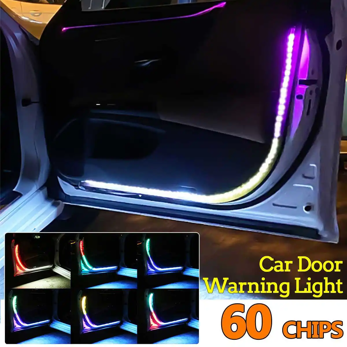 

Universal 120cm Car Door Opening Warning LED Lights Strips Welcome Decor Lamp Strip Anti Rear-end Collision Safety Light