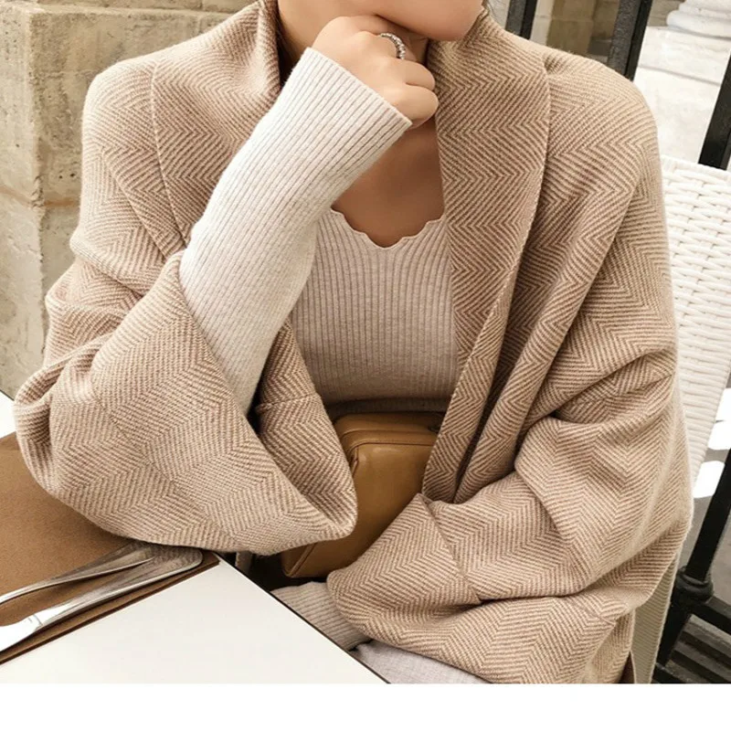 2020 Свободный вязаный кардиган шерстяной свитер оверсайз очень мягкий