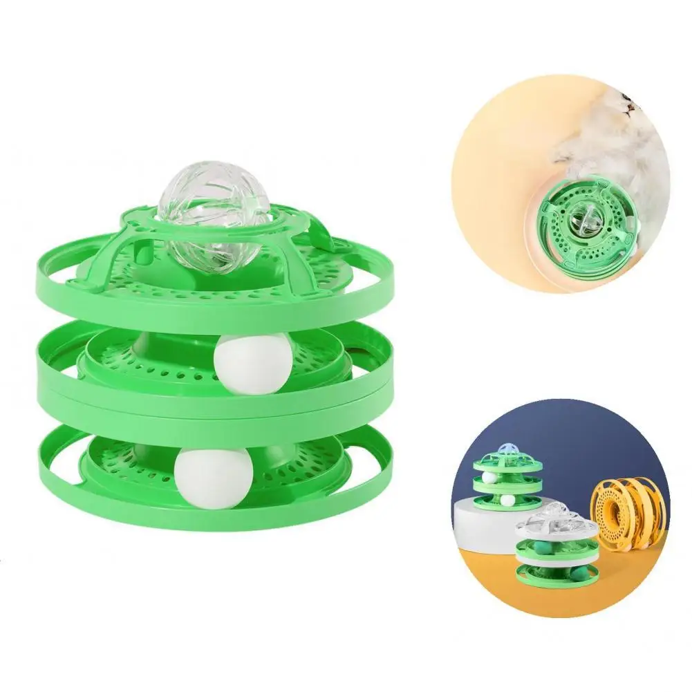 

Puzzle Toy Lovely Turntable Ball Kitten Teaser Toy 3 Level Cat Tracks Toy Intelligence Training for Indoor
