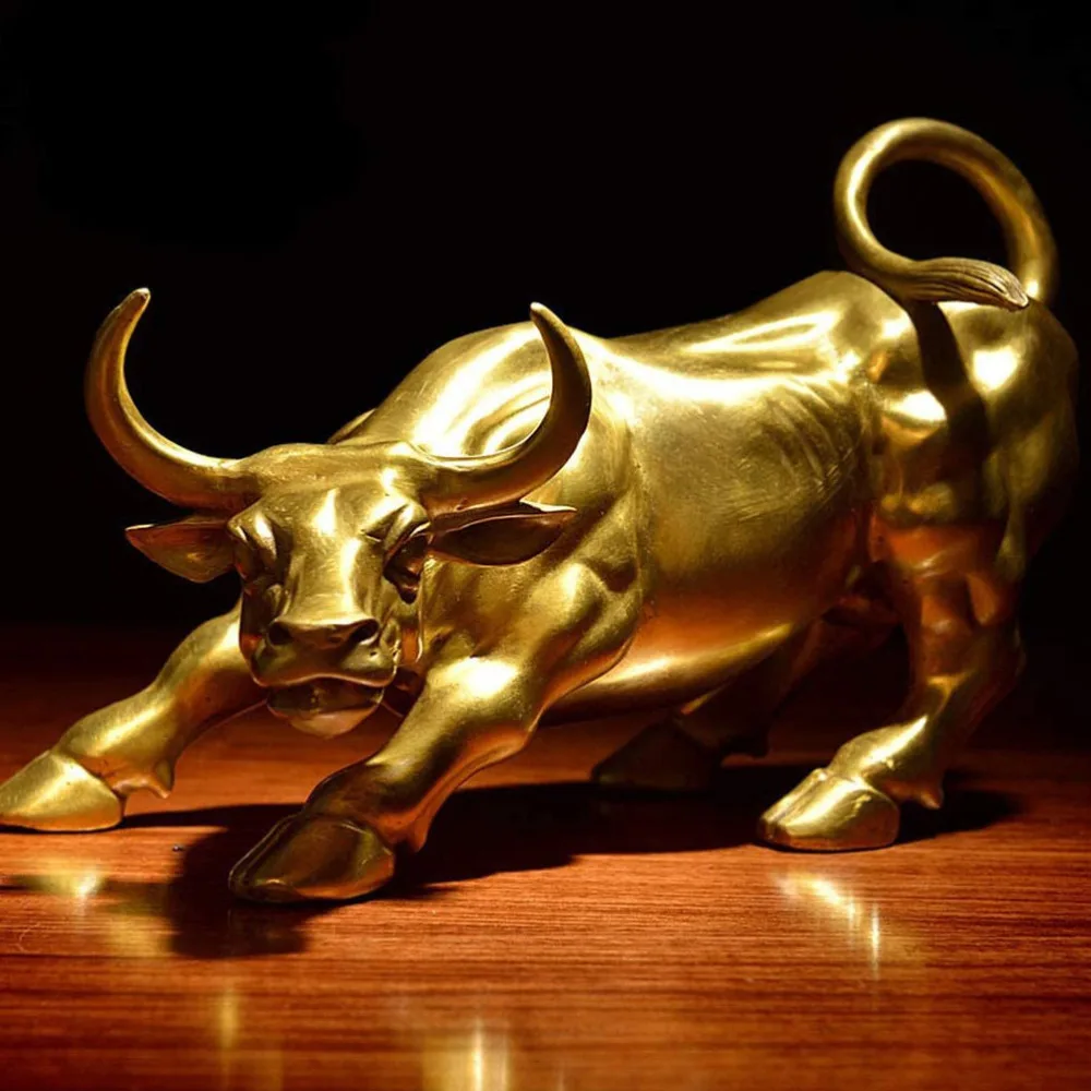 

1Pc Brass Chinese Zodiac Bull Adornment Creative Desktop Adornment for Home