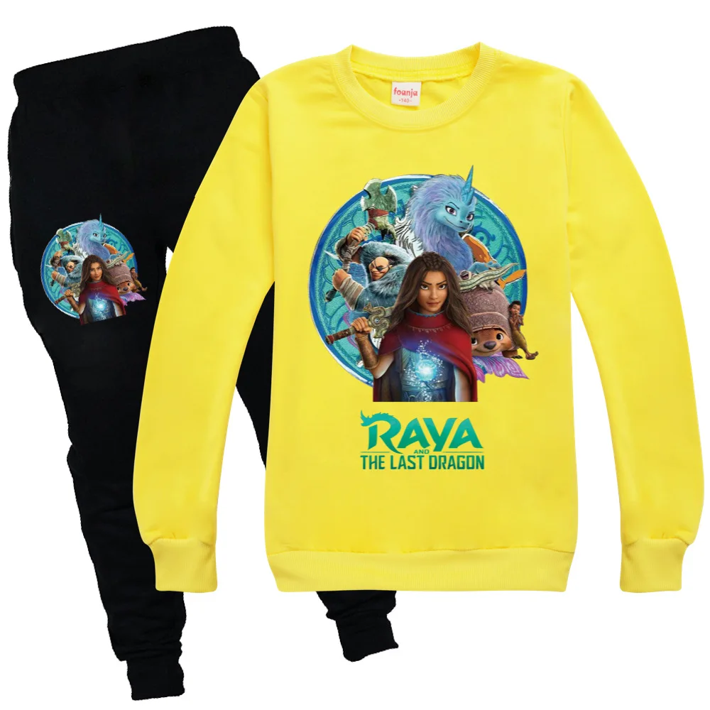 

Kids Clothes for Girls Raya and The Last Dragon Sweatshirt T-shirts Pants Sets Clothing Long Sleeve Outfits Children's Tracksuit