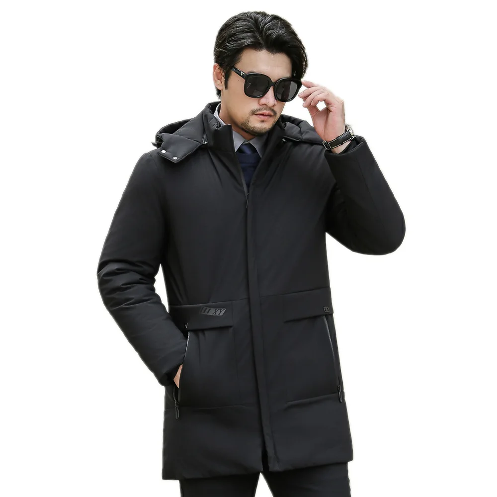 New Winter Down Jacket Male High Quality Waterproof Thick Warm Long Cotton Coat Male Detachable Cap Winter Parkas