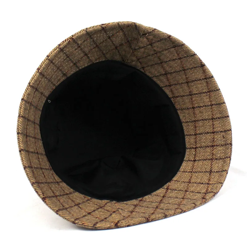 Зимняя винтажная Панама в клетку Осень зима|Мужская панама| |