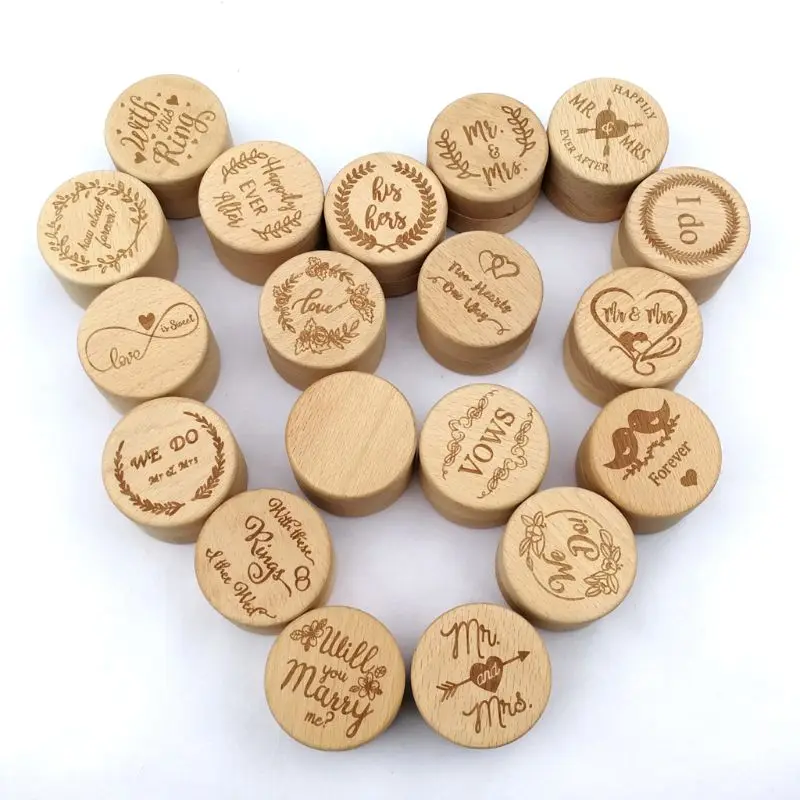 Personalized Rustic Wedding Wooden Ring Box Jewelry Trinket Storage Container Holder Custom Rings Bearer Blank DIY | Дом и сад