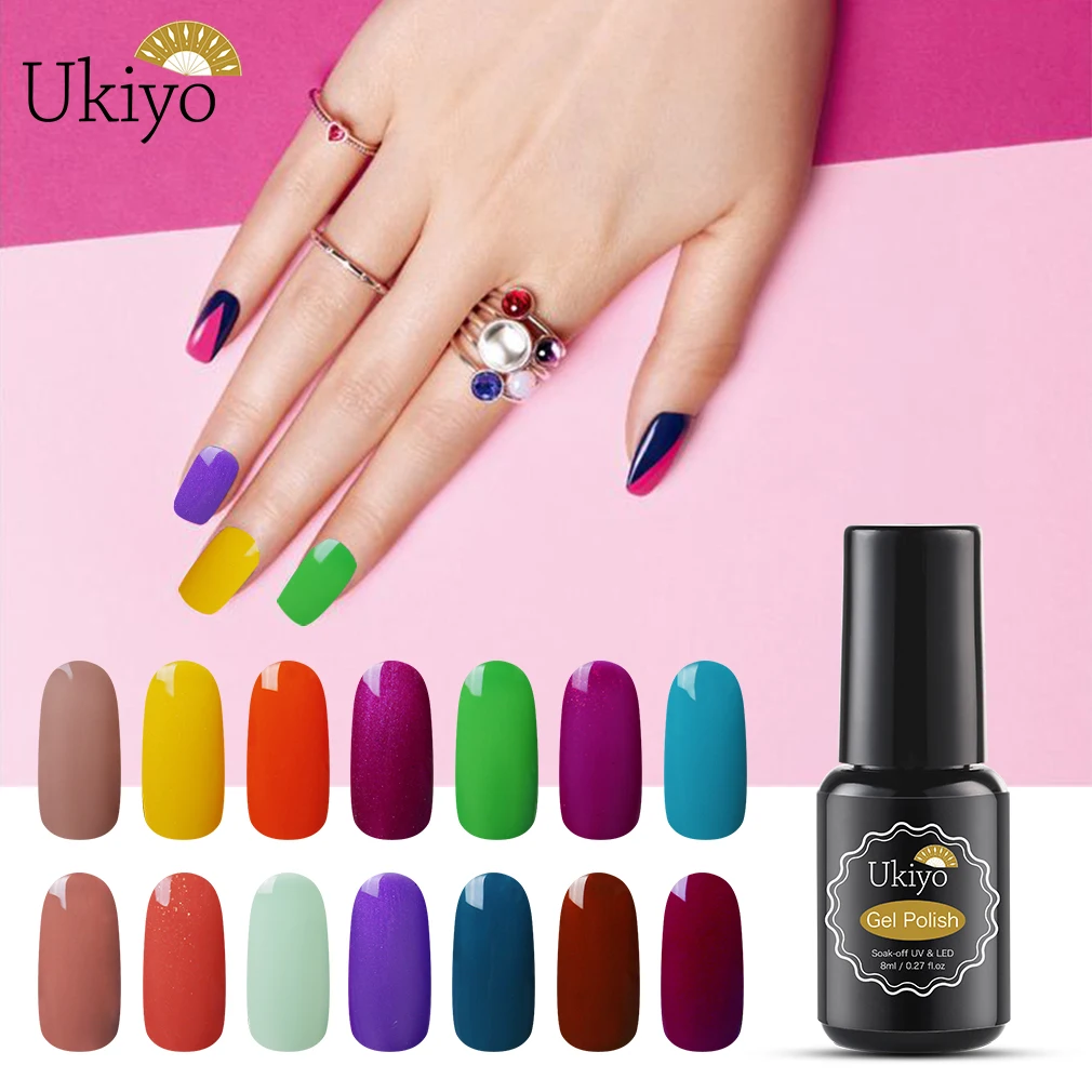 Ukiyo 8 мл конфетный Цветной Гель лак отмачиваемый УФ Vernis Полупостоянный Маникюр