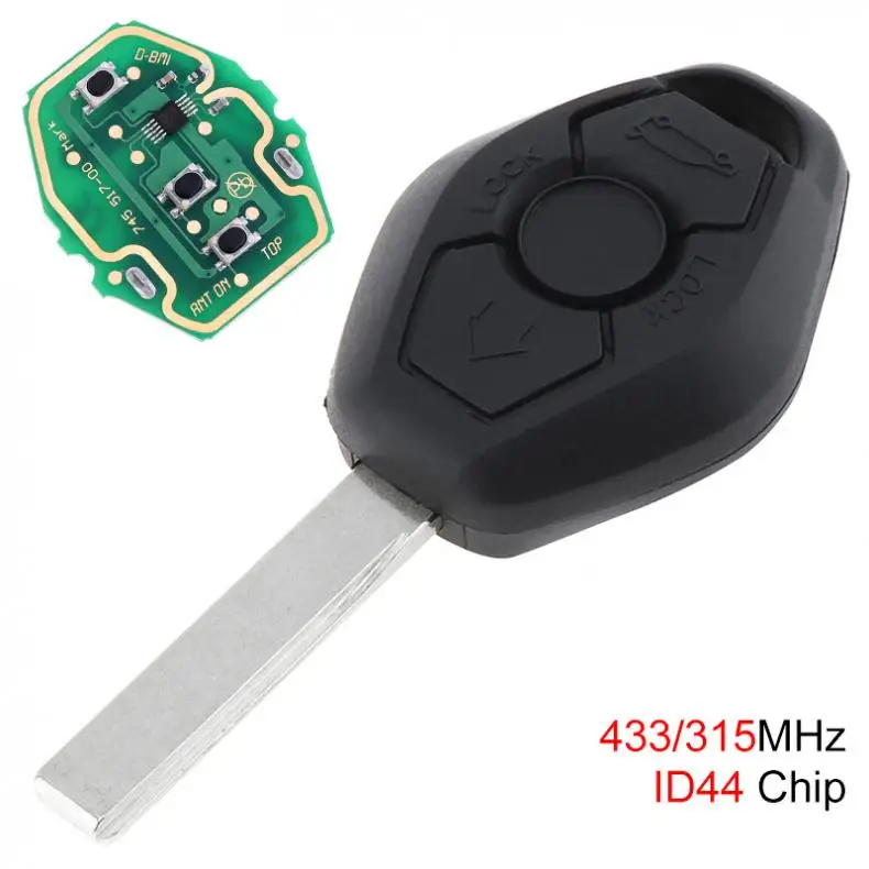 433 МГц 3 кнопки дистанционного ключа автомобиля с PCF7935 чип пригодный для BMW EWS