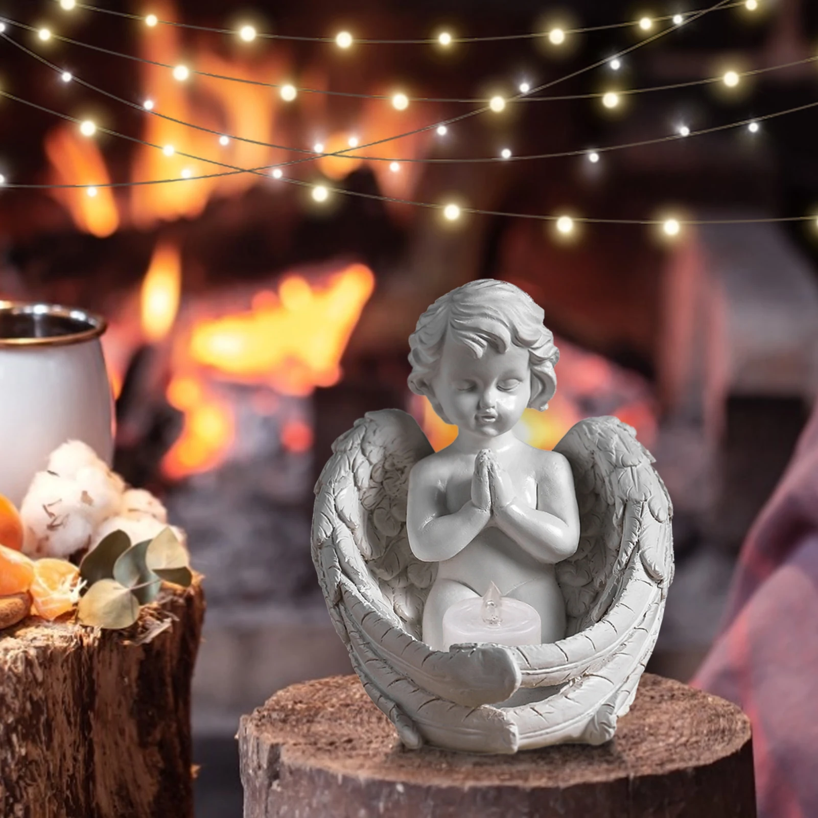 

European Style Pray Angel Sculpture Decoration Ornaments Plaster Sculpture Furnishings Commemorate The Memory Of A Loved One