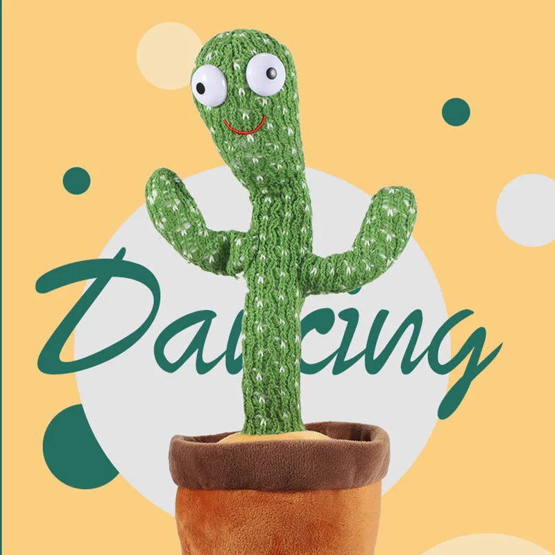 Cactus de peluche para bailar para ni&ntilde;os, juguetes inquietos para cantar y bailar, sacudir con m&uacute;sica, planta de baile, juguete educativo-2