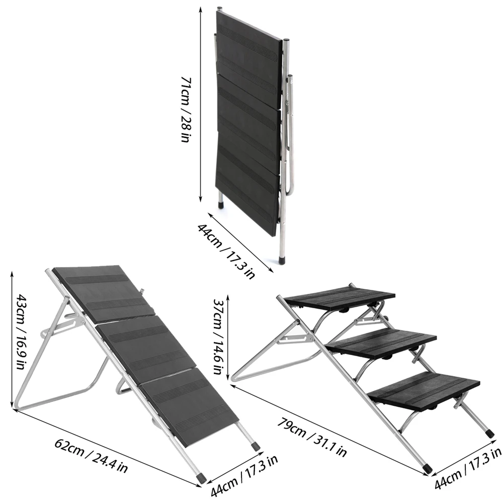 

Foldable Pet Stairs Ramp Three Storys Steps Durable Portable Pet Stair Step Multifunctional Pet Staircase For Cats High Bed