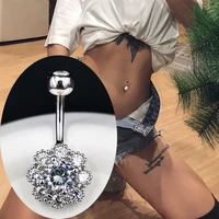925 sterling silver plum blossom flowers belly button piercing navel rings body decoration women jewelry beautiful ornament gift