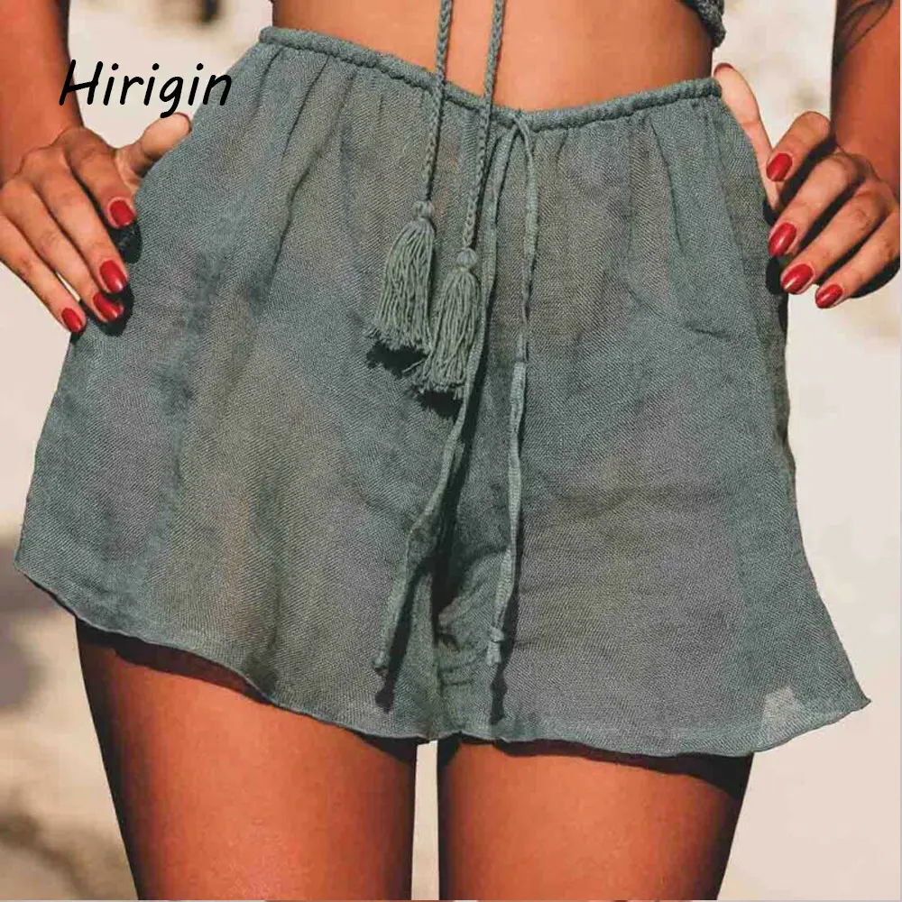 Шорты женские однотонные с завышенной талией крутые пикантные повседневные