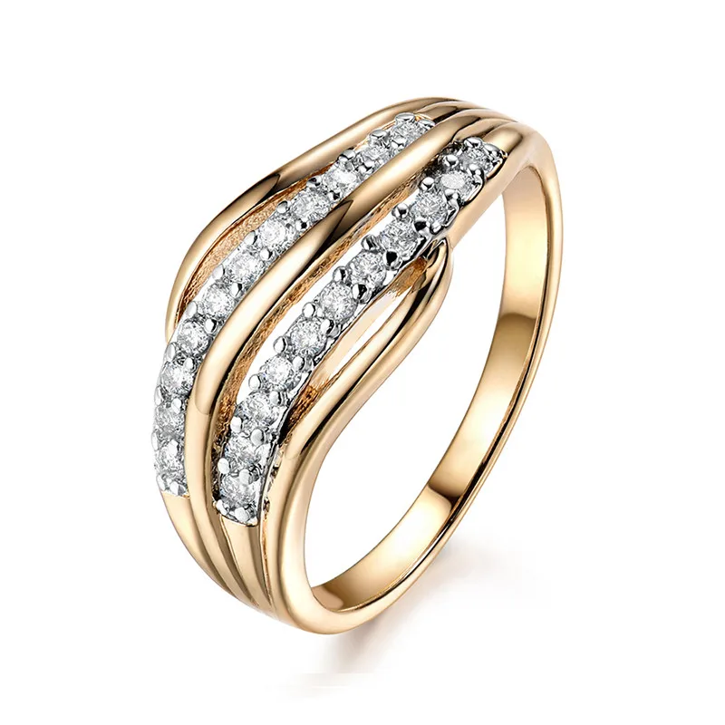 Золотистое обручальное кольцо для женщин новое модное женское Ювелирное с