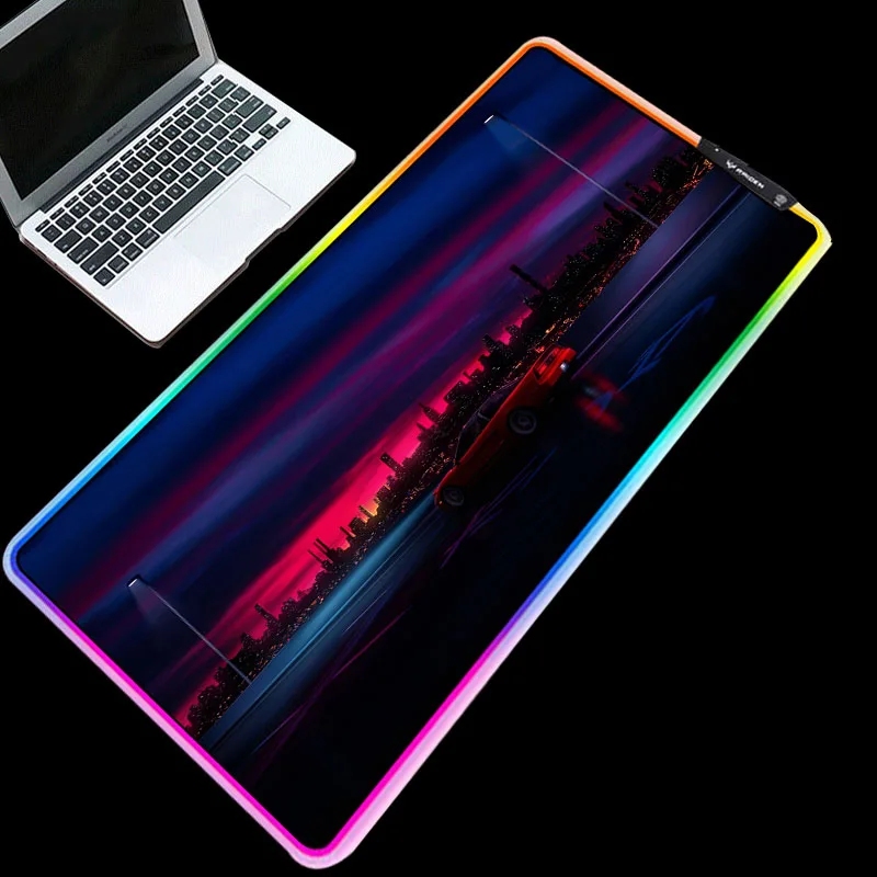 

Коврик для мыши Mairuige, разные размеры, серия RGB, красный рисунок автомобиля, цветной Настольный коврик, светодиодный коврик клавиатура с подс...