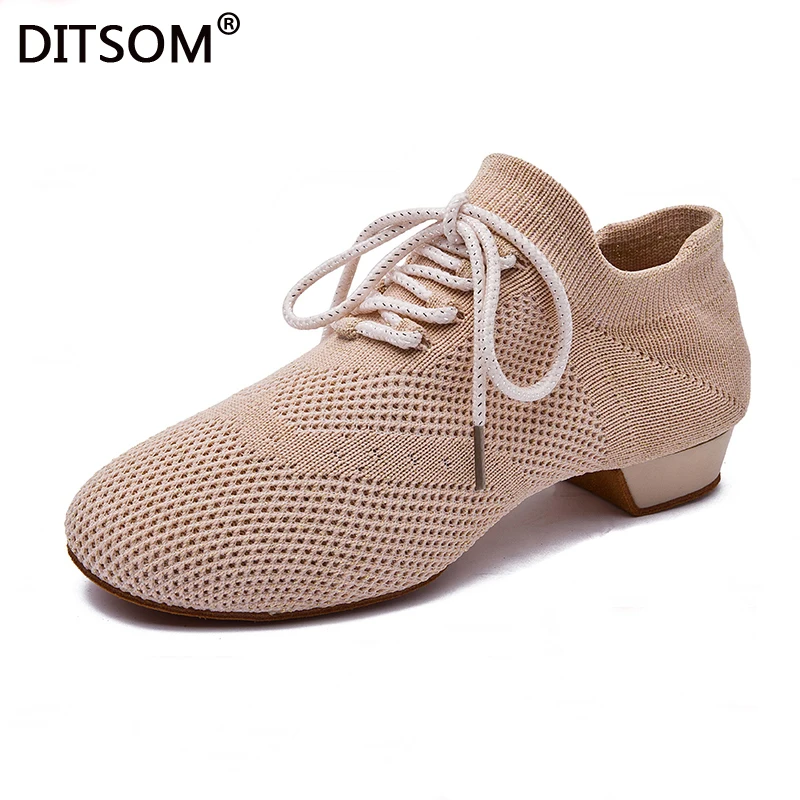 Женские туфли для латиноамериканских танцев 2021 дышащие тканевые бальных
