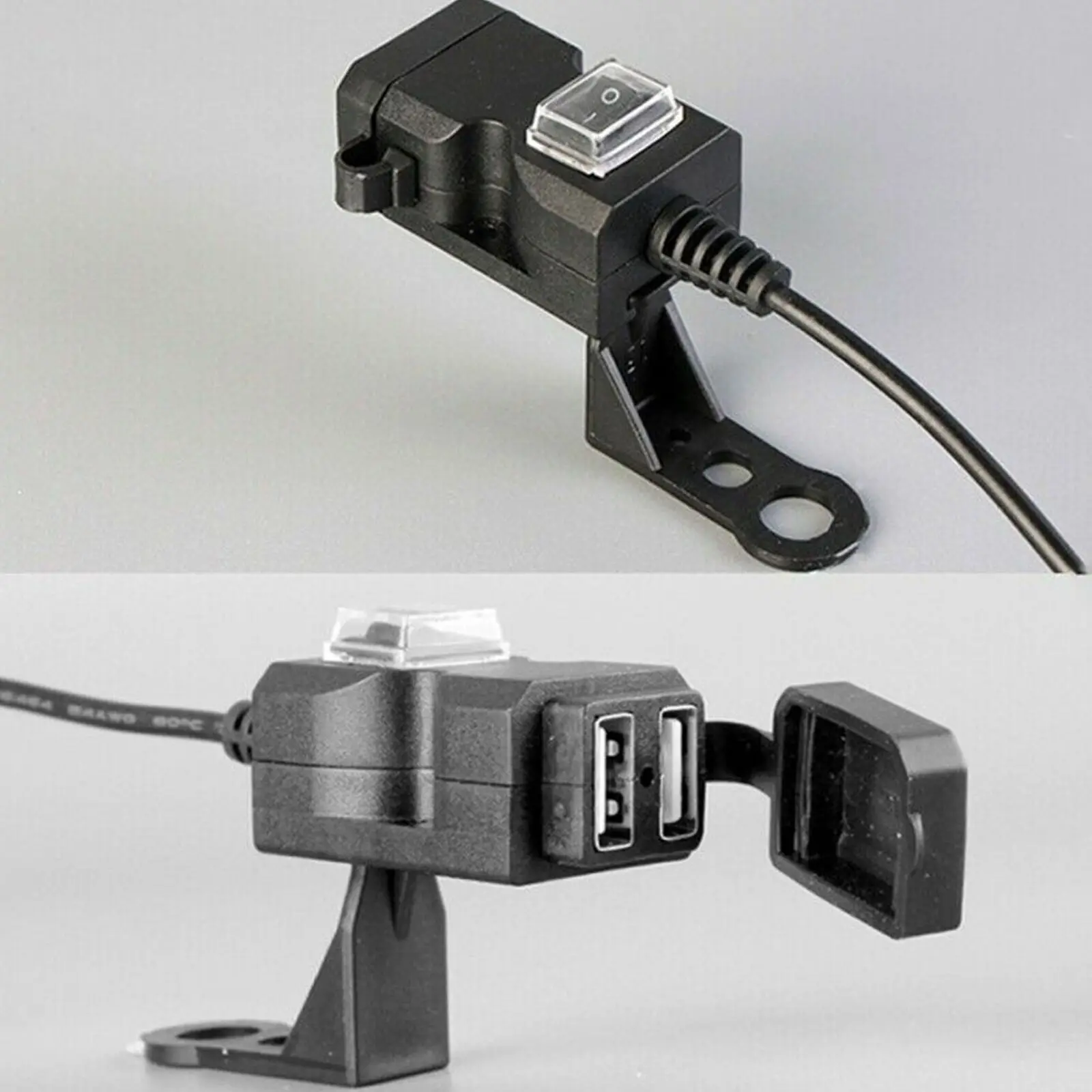 

Synthetic Plastics Motorcycle Dual USB Charger Adapter Waterproof Handlebar Phone Power Charger Socket