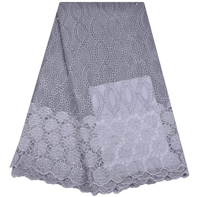 Французская вуаль из бисера кружевная ткань 2019 Высококачественная серая