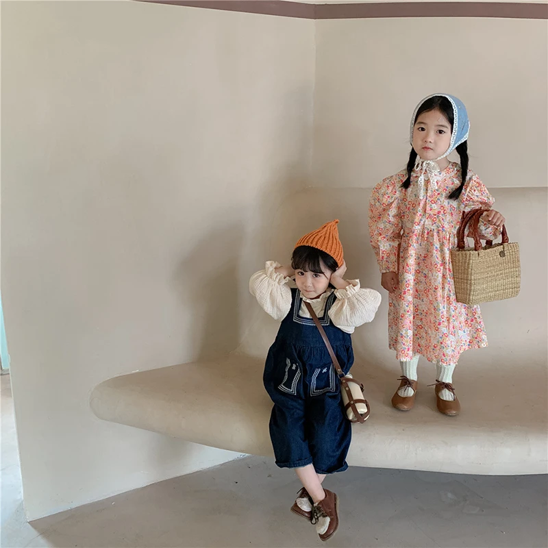 

Girls' pastoral floral princess dress toddler girl fall clothes kids dresses for halloween clothes autumn korean baby clothes
