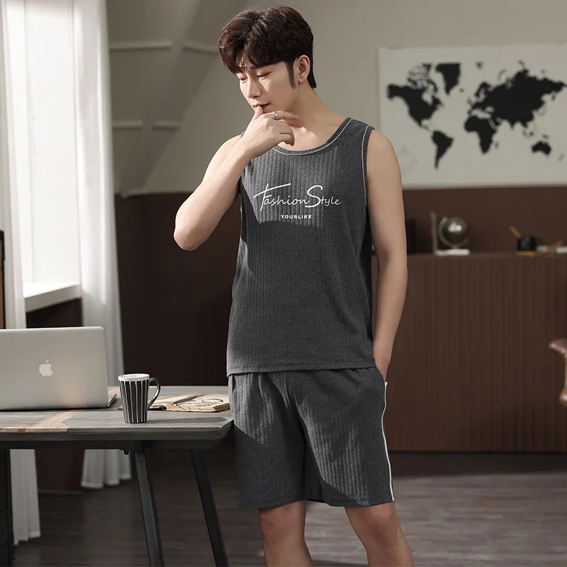 Новое поступление летняя женская пижама 4XL Мужская с надписями Ранняя мужская