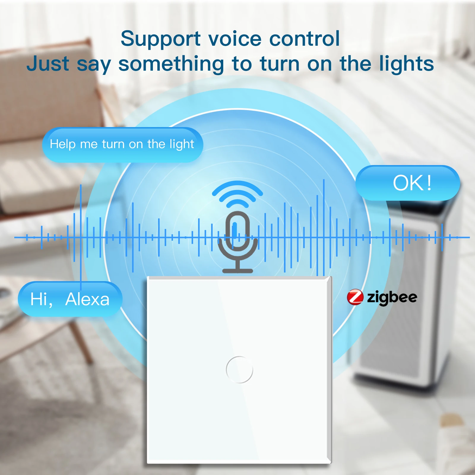 Переключатель света BSEED Zigbee двухсторонний выключатель для лестницы Alexa Google Home 2