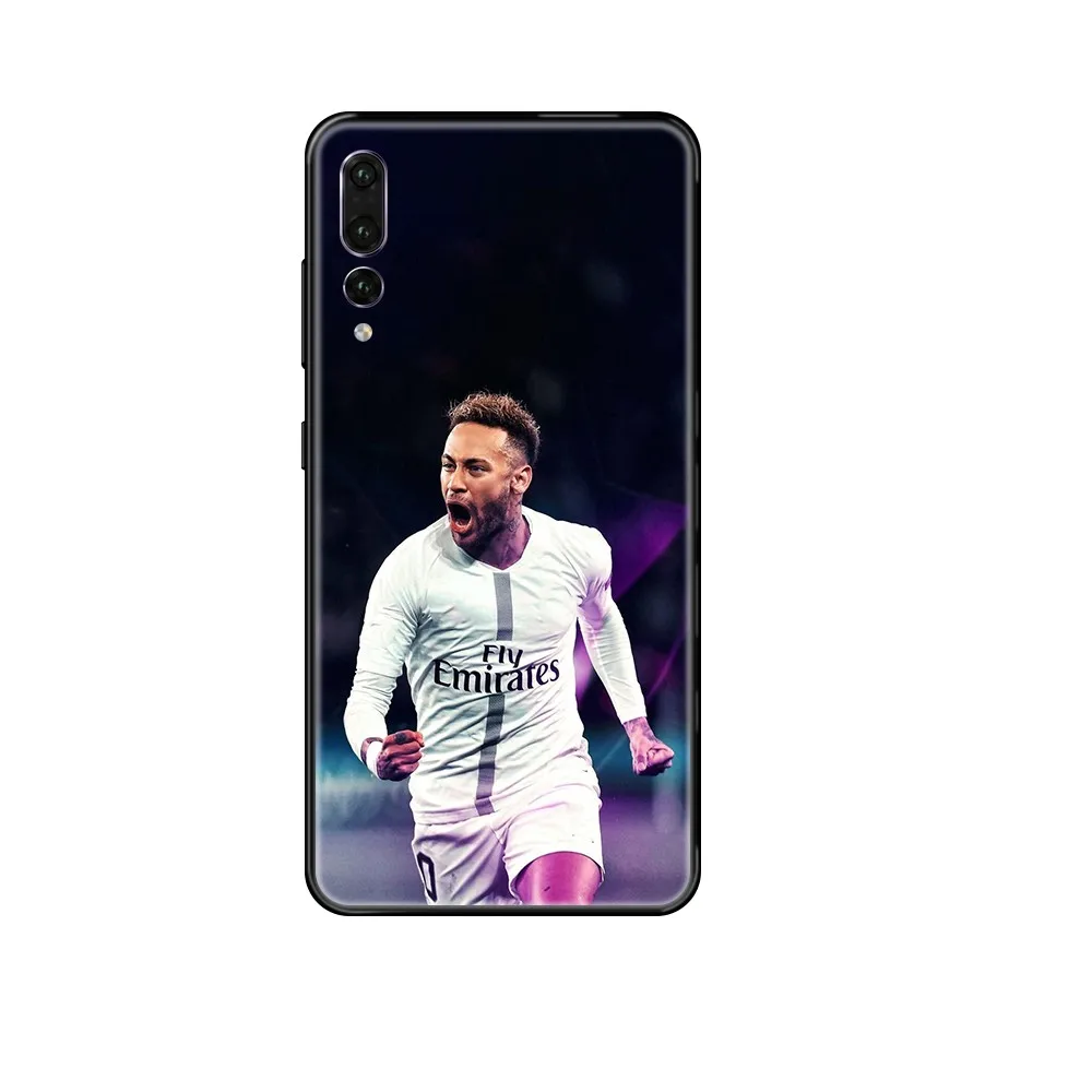 Футбол Неймар звезда Роскошный чехол черный для телефона Huawei P 8 10 20 30 Smart Plus 2019 Z Lite