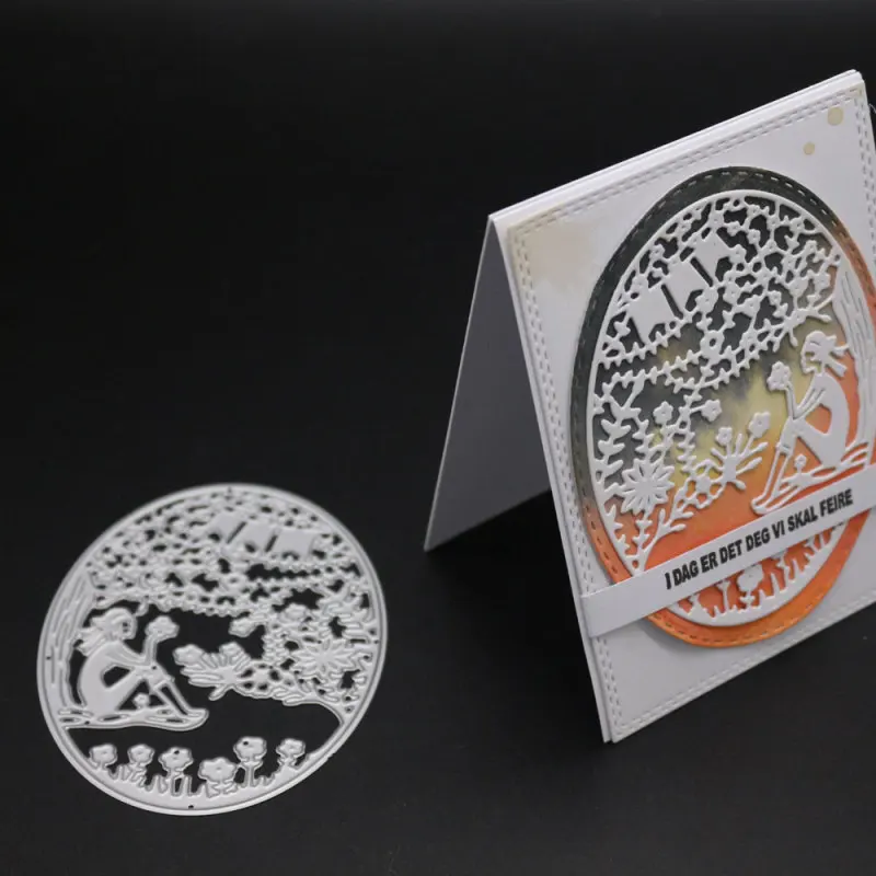 Металлический трафарет с овальной рамкой для девичьих цветов листьев украшение