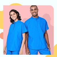 mandarin collar scrub uniform scrubs set nursing workwear top and pant short sleeve dental uniform outfit suits frss1904