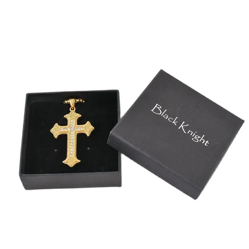 Черный рыцарь вырезанная зеленая подвеска крест мужское модное ожерелье в стиле