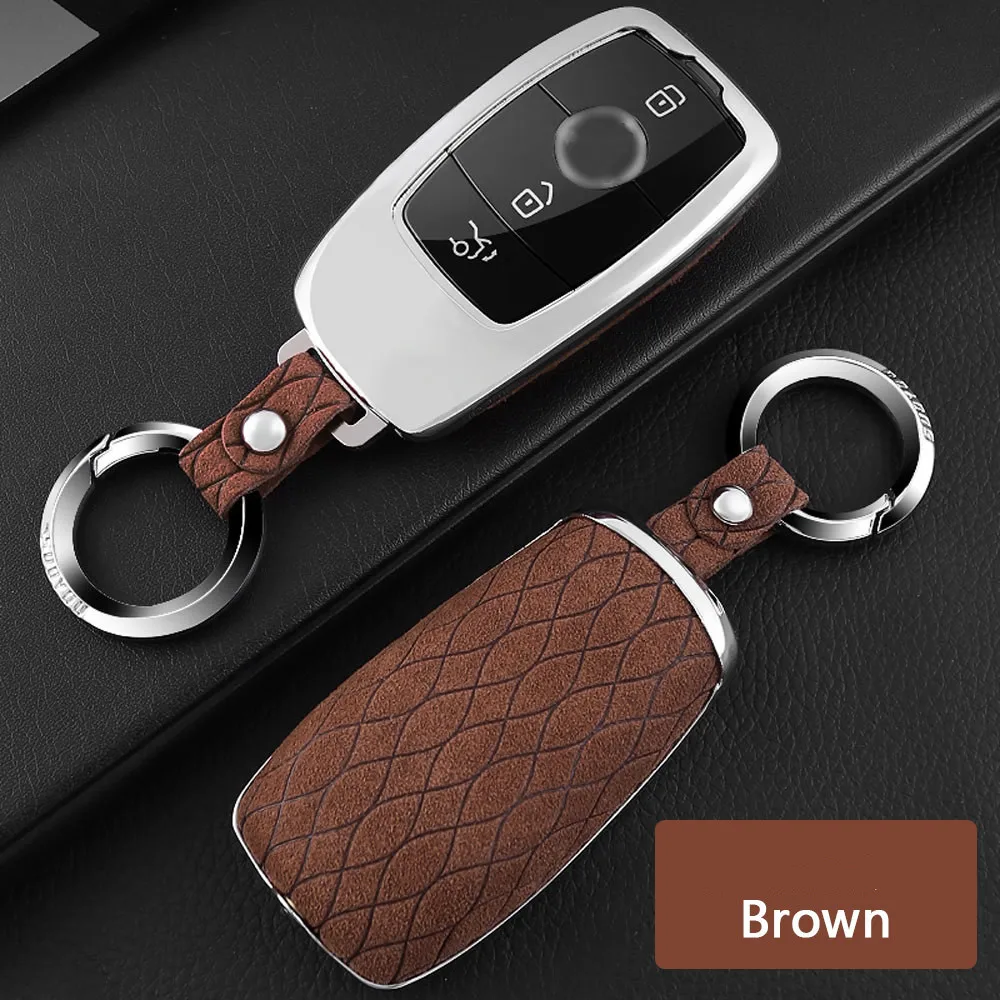 Чехол для автомобильного ключа оцинкованный сплав из натуральной кожи Mercedes Benz E