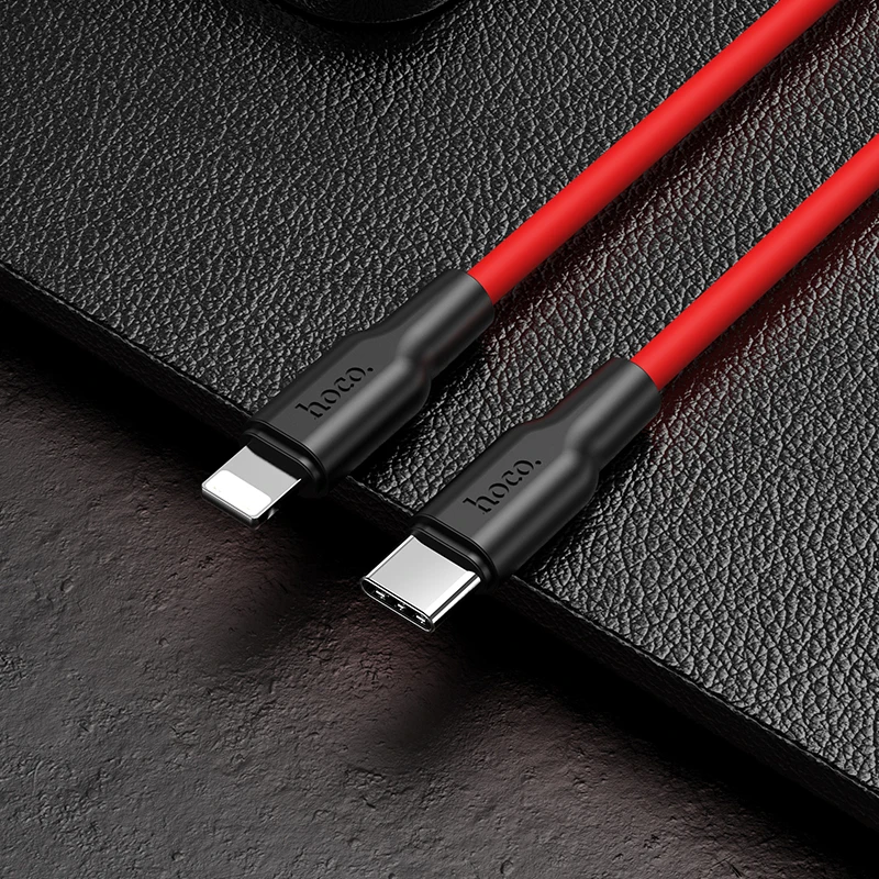 Hoco PD20W Type C Cable Fast Charging For iPhone 13 12Pro Max Mini 11 XS Max Silicone PD Cable Support Data Transfer For Macbook