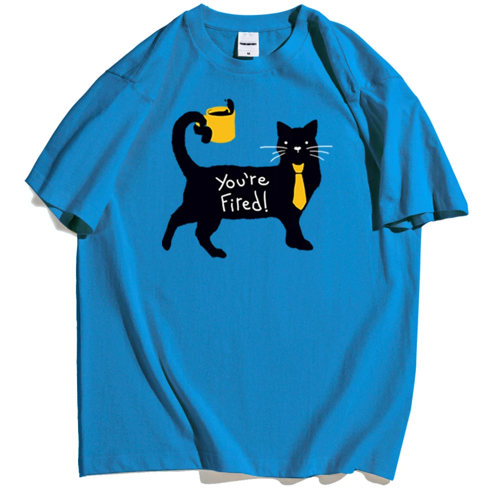 

Summer Men's T-shirt Funny Cat Fashion Cartoon Print Hip Hop Harajuku Loose High Quality Trend Personality Wild Daily Casual