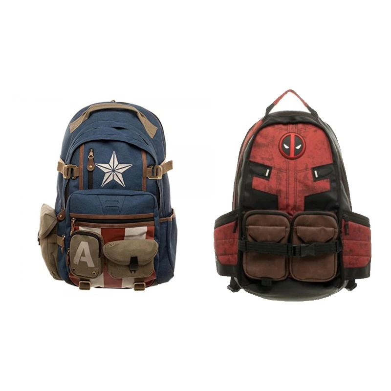 Рюкзак для путешествий с героями Диснея Marvel Капитан Америка Дэдпул сумка