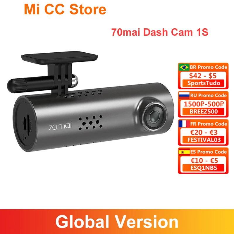 Оригинальный видеорегистратор 70mai Smart Dash Cam 1S голосовое управление на английском