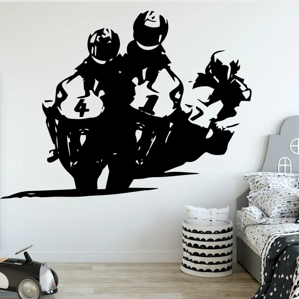 Захватывающие мотоцикл спортивные наклейки на стену самоклеющиеся виниловые