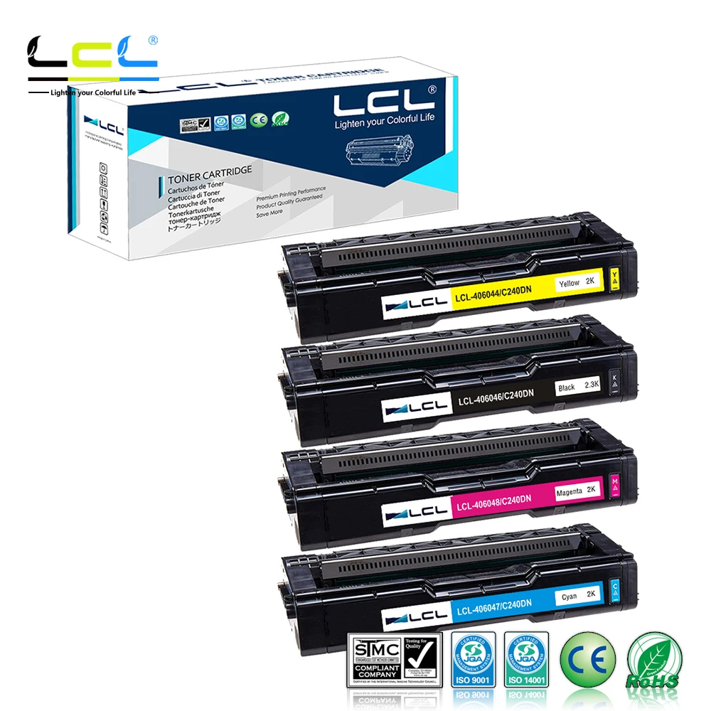

LCL 406046 406047 406048 406044 SP C220A (4-Pack KCMY) Toner Cartridge Compatible for Ricoh SP C220S SP C220N SP C221N